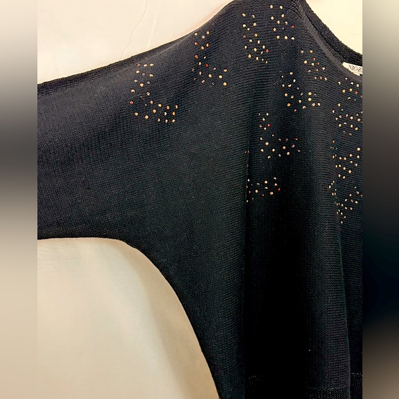 Nic & Zoe Constellation Black Onyx Sweater  Iridescent Embellishments Do… - Picture 5 of 10